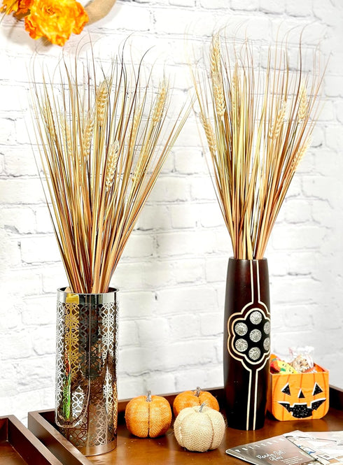 Admired By Nature 28" Artificial Autumn Flowers Artificial Wheat Grain Flowers Grass Bush for Home Kitchen Office Wedding Flowers Arrangement Farm...
