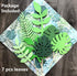 LaVenty Set of 7 Glittery Tropical Leaves Cake Topper Tropical Wedding Cake Decoration greenery Palm Leaf Cake Topper...