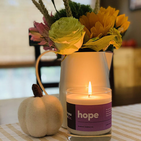 Hope, Inspirational 8oz Highly Scented Candle, Soy, Made in USA, Great Message, Pure Essential Oils, Holiday Gift, Aromatherapy, 100% Pure, Vanill...