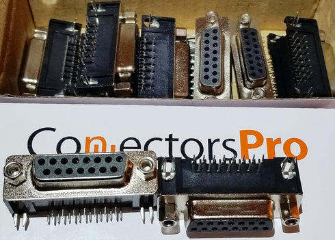Pc Accessories - Connectors Pro 10-Pack DB15 Female Right Angle PCB Mount Connector, 90 Degree D-Sub DR15 F 10-PK...