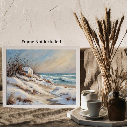 Posterizer 1 pcs-snowy winter nature scene in oil painting style-5-Landscape & Nature Art-GIft for Men Women Teens-Living Room Bedroom Decor- unfr...