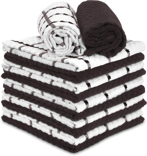 Dishcloths for Kitchen – 100% Cotton Terry – 12 Pack – 12 x 12 Inches – Soft Absorbent Dish Rags Wash Cloths – Cleaning Dish Towels – Small Kitche...