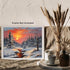 Posterizer 1 pcs-snowy jungle in winter in oil painting style-4-Landscape & Nature Art-GIft for Men Women Teens-Living Room Bedroom Decor- unframe...
