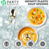Party Bargains Disposable Plastic White Gold Soup Spoons, Infinity Modern Design Utensils, 20 Pack...