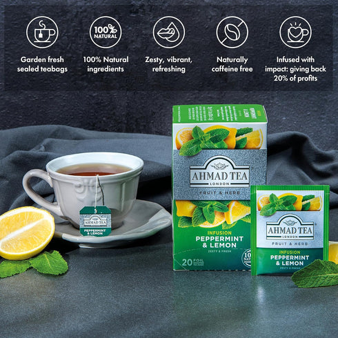 Ahmad Tea - Peppermint & Lemon Tea 20 Bags - 30g...