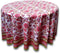 Floral Tablecloth for Round Tables Pink Red Green White Cotton Floral Kitchen Table Linen Round 90 inches...