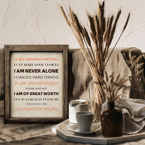 Posterizer 1 pcs-I Am Amazing Daughter of God-Spiritual Wall Art-Motivational & Inspirational Art-Religious Posters-Gifts for Christians- UNFRAMED...