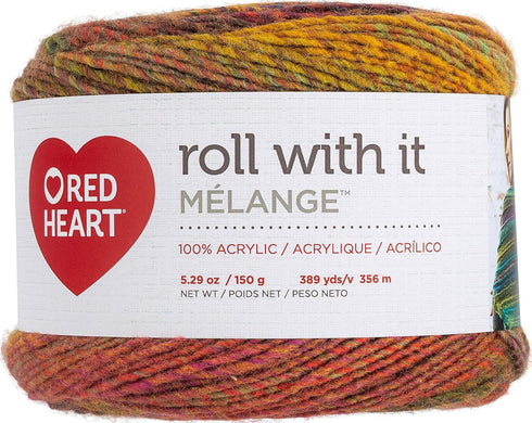 Red Heart Roll with It Melange Yarn, 1 Pack, Curtain Call...