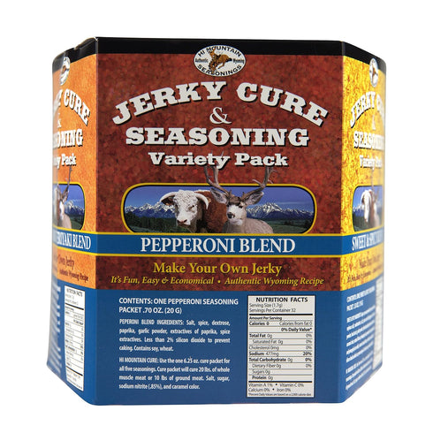 Hi Mountain Jerky Seasoning and Cure Kit | VARIETY PACK #2 | Flavors: Mandarin Teriyaki, Pepperoni, Sweet & Spicy, Inferno, & Pepper | Make Beef J...