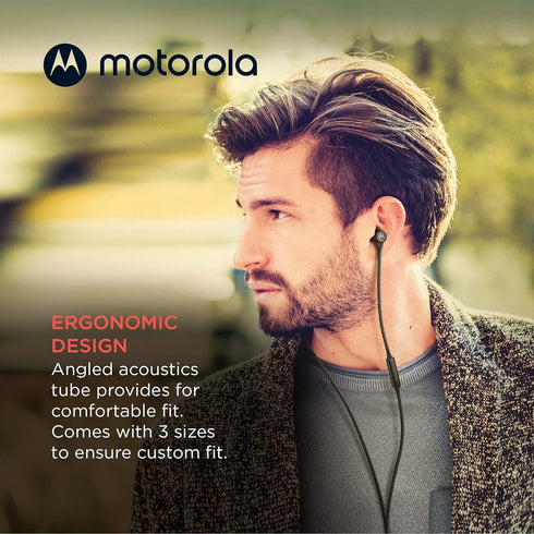 Motorola Earbuds 3-S Wired Earbuds with Microphone - Corded in-Ear Headphones, Comfortable Lightweight Silicone Ear Buds, Non-Tangle Flat Cable, 9...