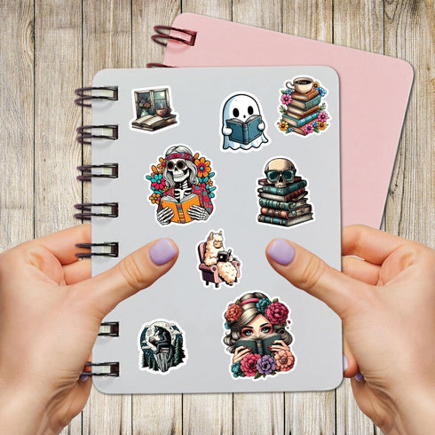 Pack 50 PCS Reading Book Stickers Waterproof Vinyl Decals Aesthetic Items for Adults Teens Lovers Readers Women Labels Decor Scrapbooks Laptop Pho...