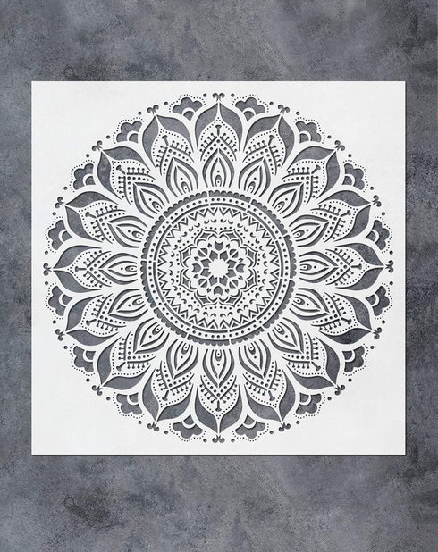 GSS Designs Large Mandala Wall Decor Stencil (16x16 Inch) Yoga Studio Decor Mandala Art Painting Stencil for Wood Wall Furniture Floor Tiles Fabri...