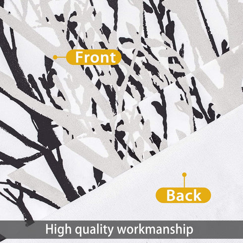 DriftAway Tree Branch Abstract Ink Printing Lined Thermal Insulated Window Curtain Valance Rod Pocket 52 Inch by 14 Inch Plus 2 Inch Header Black ...