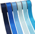 Double Face Blue Satin Ribbon for Gift Wrapping Wedding Gift Ribbon Baby Shower Boy 6 Colors Satin Ribbon 1" X 5 Yard Each Total 30 Yds Per Packag...