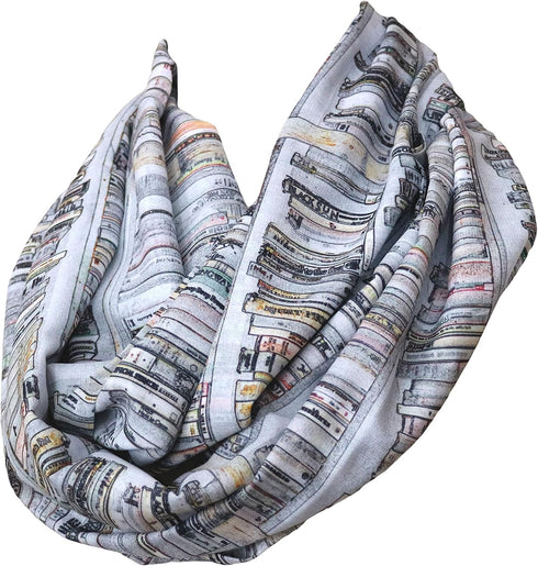 Book infinity scarf Library Bookshelves womens literary gifts nerdy bookworm book lover...