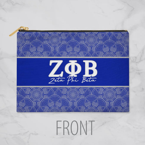 BBGreek Zeta Phi Beta Official Vendor - Makeup Pouch - Accessory Bag - Mandala - Sorority Paraphernalia...