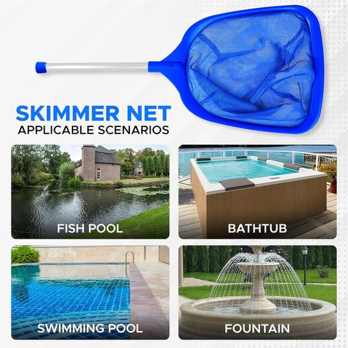 EcoNour Skimmer Net with Pole | Efficient Pool Cleaning Solution Debris Removal | Complete Pool Maintenance Tool for Crystal-Clear Water and Enjoy...