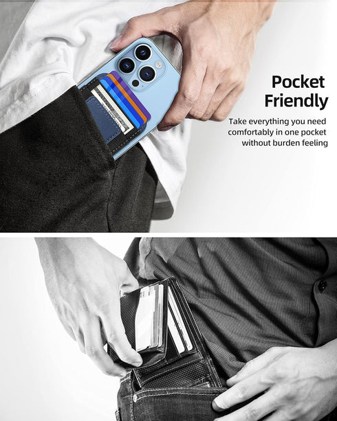 Upgraded for Magsafe Wallet, Strongest Magnetic Wallet, for iPhone Wallet Magsafe with 2 Card Slots, Magnetic Card Holder Wallet for iPhone 15/14/...