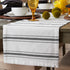 DII Zig Dobby Tabletop Collection, White Cotton Background with Embellished Stripe, Table Runner, 14x108, Black...