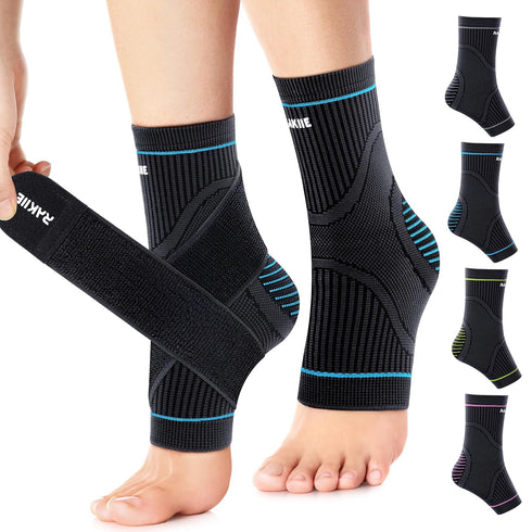 Ankle Brace for Sprained Ankle 1 Pair, High Elasticity Ankle Support for Women & Men, Compression Socks for Plantar Fasciitis Relief, Foot Compres...