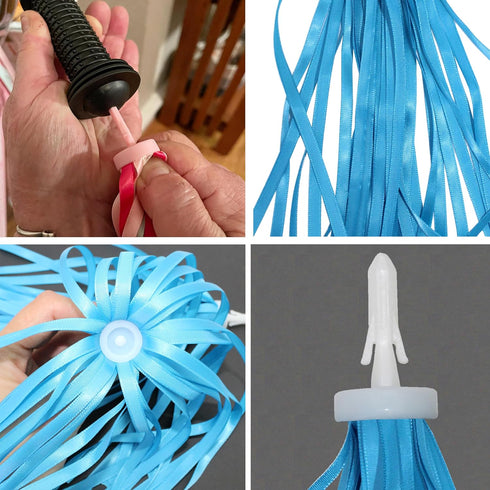2pcs 29cm Length Polyester Silky Ribbons Streamers Bike Tassels Handlebar Tassels for Children Kid's Bike,Bicycle,Scooter,Baby Carrier Grips Decor...