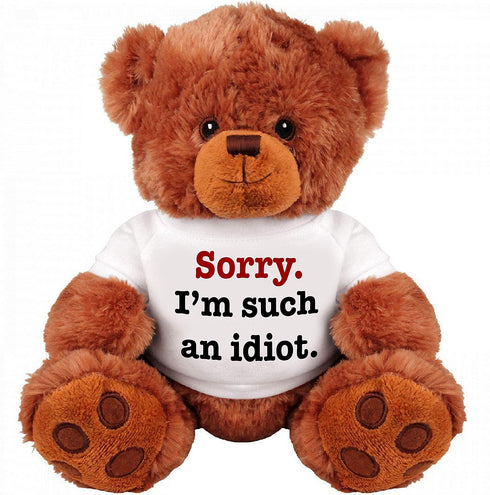 "SORRY I'M SUCH AN IDIOT" 13" Inch Teddy Bear - Cute And Cuddly : Funny Teddy Bear Couple Gift : Romantic Cute Teddy Bear Stuffed Animal...