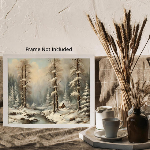 Posterizer 1 pcs-snowy winter scene of trees and nature 1-Landscape & Nature Art-GIft for Men Women Teens-Living Room Bedroom Decor- unframed wall...
