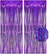 Purple Tinsel Curtain Party Backdrop - GREATRIL Foil Fringe Curtain Party Photo Booth Streamers for Hunters Mermaid Themed Decorations - 1m x 2.5m...
