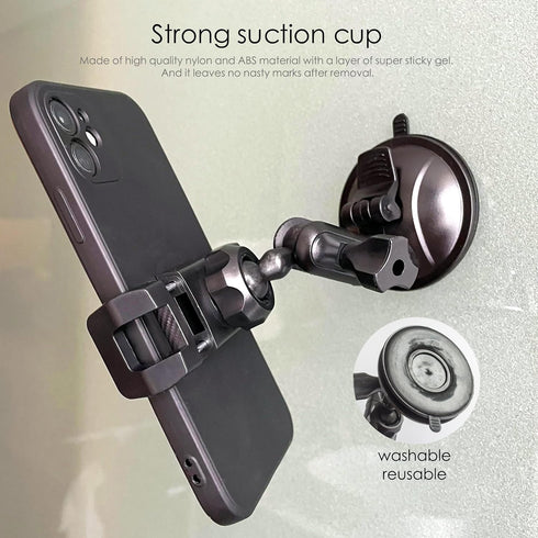 Universal Mirror Shower Phone Holder, Multi-Directional Dual 360 Degree Rotating Suction Cup Phone Wall Mount stand, Tiktok Youtube Vlog Video Rec...