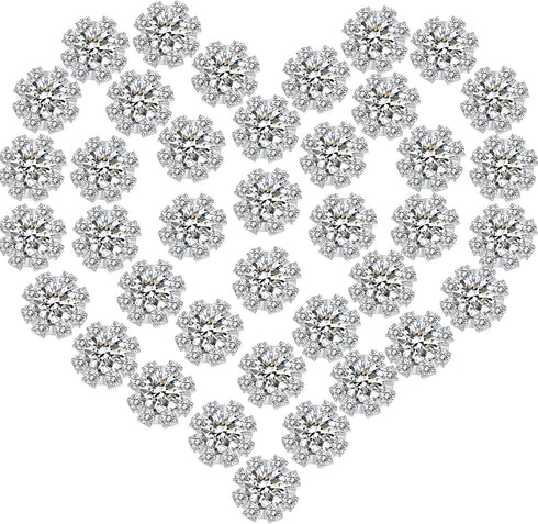 70 Pcs 16mm Rhinestone Embellishments Flatback Buttons Jewelry Flower Crystal Accessory for Crafts DIY Jewelry Making Wedding Decoration Bridal Bo...