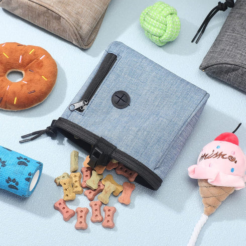 3 Pcs Dog Treat Pouch Dog Treat Training Pouch Washable Dog Treat Bag with Waist Strap and Poop Bag Dispenser for Carry Puppy Pet Toys, Kibble, Tr...