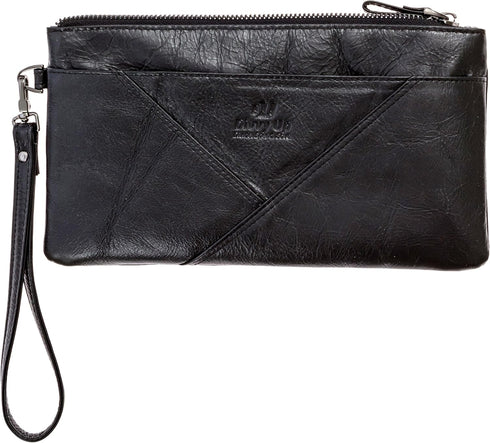 Genuine Leather Wristlet, Super Soft Zipper Clutch Carry All for Women...