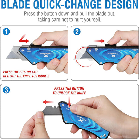 Olympia Tools Turboknife X Utility Knife 33-134, Blue...