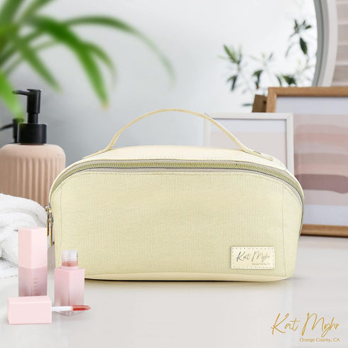 Large Capacity Travel Cosmetic Bag - Waterproof Travel Makeup Bag Organizer - Cosmetics Organizer Travel Make Up Bag for Women - Cute Makeup Bag f...