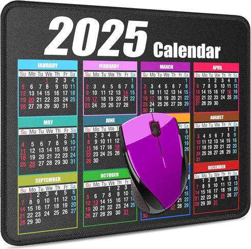 Calendar Mouse Pad with Non-Slip Rubber Base, Premium-Textured & Waterproof Mousepads with Stitched Edges, Mouse Pads for Computers, Laptop, PC, O...