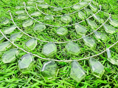 1 Strand Peridot Quartz 10 Pcs Beads Size 4.5x13-5.5x18mm Fancy Shape Cut Faceted Beads for Jewellery Making, Beading & Craft Supplies KCRAFTS-RK_...