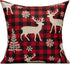VAKADO Farmhouse Christmas Throw Pillow Covers Outdoor 20x20 Set of Decorations Buffalo Check Red Deer Plaids Cushion Cases Winter Livingroom Snow...