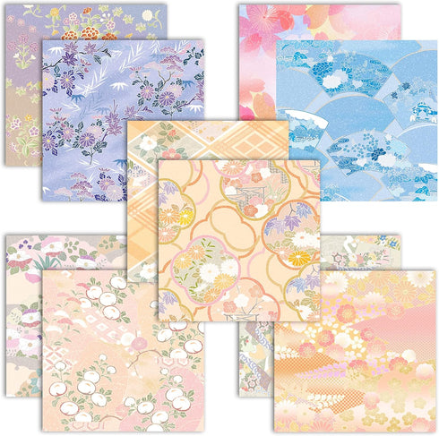 Origami Paper 6x6 Double Sided 50 Sheets 10 Colors origami kit Japanese Chiyo Square Craft Kits Easy Fold Arts Crafts DIY Handwork Beginner Chiyo...