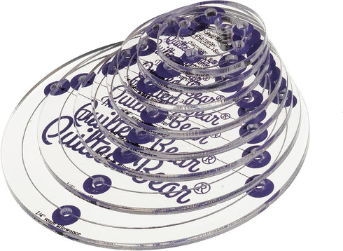 The Quilted Bear Circle Quilting Templates - Set of 8 Non-Slip Acrylic Quilt Templates, Ideal Sewing Products, Quilting Tools & Quilting Templates...