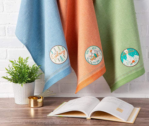 DII Cotton Embellished Dish Towels, 18x28 Set of 3, Decorative Oversized Kitchen Towels, Perfect Home and Kitchen Gift - Go Exploring...