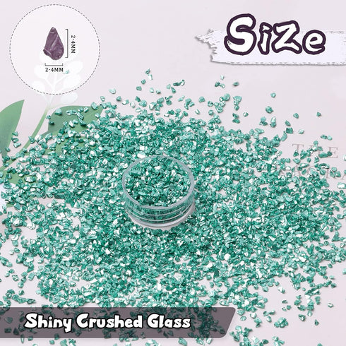 Crushed Glass Chips, 75g Irregular Metallic Chip Broken Glass Sprinkles Chunky Glitter for Nail Art,Painting,DIY Resin Mold,Phone Case Making,Jewe...