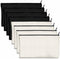 8 Pack Blank Cotton Canvas DIY Craft Zipper Bags Pouches Pencil Case for Makeup Cosmetic Toiletry Stationary Storage (Beige &Black 8.3” x 4.7”)...