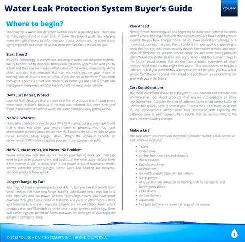 YoLink Water Leak Detector, 1/4 Mile World's Longest Range, Wireless Smart Water Leak Sensor, Alexa, IFTTT, Hub Required...