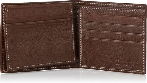 Timberland mens Leather Wallet With Attached Flip Pocket, Brown (Blix), One Size...