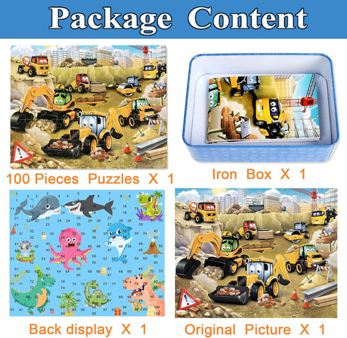 100 Piece puzzels for Kids Ages 4-8 8-10 3-5 jigsaws for Children Age 4 5 6 7 8 Jigsaw Puzzles for Children Kids Tollder Boys Grils Puzzle Constru...