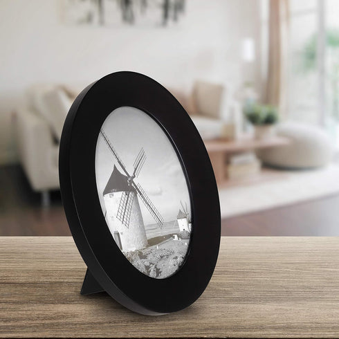 Malden International Designs Classic Oval Black Wood Picture Frame, 5x7, Black...