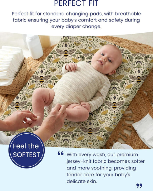TotAha Premium Stretchy Changing Pad Cover, Buttery Soft Diaper Changing Pad Covers for Girls Boys, Super Stretchy Jersey Knit Changing Table Cove...