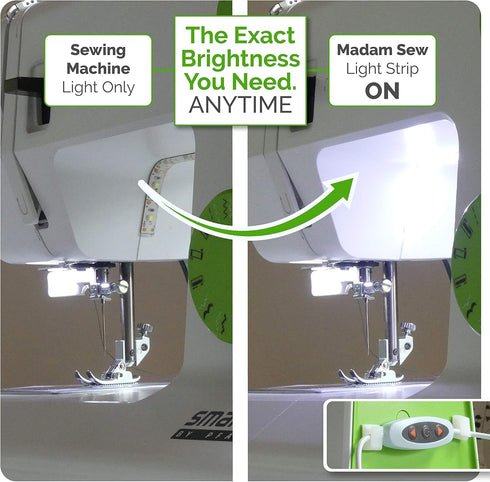 Madam Sew Sewing Machine Light Strip | 12" USB LED Light Strip, Clean White Lights for Brother, Janome, Babylock, Pfaff | Dimmable, 98" Power Cord...