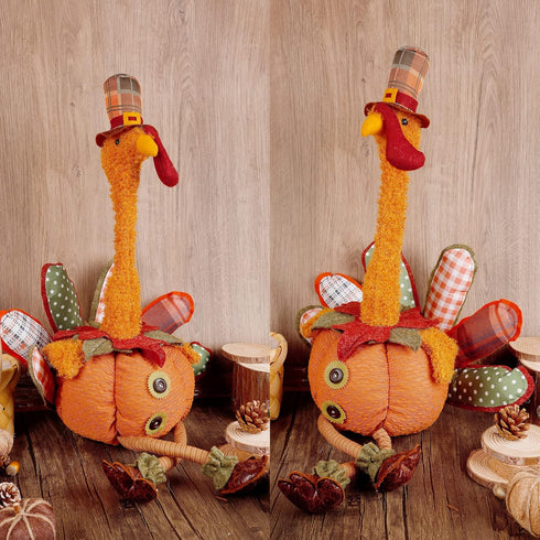 FORUP Thanksgiving Turkey Table Decoration, 32 Inch Turkey Doll for Autumn Fall Harvest Halloween Home Decorations, Male...