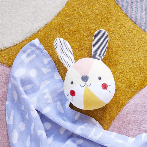 Petit Collage Organic Cotton Soft Chime Busy Baby Ball – Learning Toy for Babies and Toddlers, Measures 6” x 4.75” x 5” – Cute Activity Toy That E...